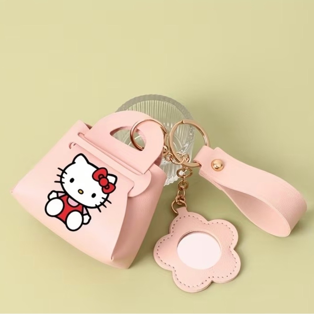 Hello Kitty Blush Pink AirPod Case/Keychain Bag Charm Mirror Accessory Bag - Picture 4 of 17